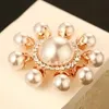 Broches de tournesol de perle de luxe pour femmes mode plaqué or Vintage broche broches cristal écharpe boucle bijoux indiens 2016 maintenant