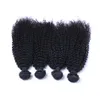 Cambodian Virgin Hair 4 Bundles Kinky Curly Human Hair Weave Bundles Natural Black Color Double Weft