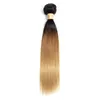 İpeksi Düz Renkli Brezilyalı Saç Ombre İnsan Saç T1b 27 Koyu Kök Bal Sarışın Uzantıları Ombre Saç 3 Demetleri ile Dantel Kapatma