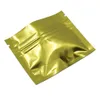 Multipliez les tailles 100 PCS Gold Mylar Foil Type Baggies avec fermeture à glissière Sacs d'épicerie réutilisables Feuille d'aluminium Fermeture à glissière Sacs d'emballage pour échantillon