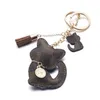 IPARAM New PU Cat Key Chain Accessories Tassel Keychain Car Keychain Jewelry Bag260K