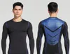 도매 - 남자 티셔츠 바지 세트 긴 소매 티셔츠 남성 압축 셔츠 휘트니스 보디 빌딩 옷 Rashguard Sport Suit