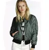 Primavera Outono Mulheres Senhora Jaquetas Finas Moda Básico Bomber Jaqueta Casaco de Manga Longa Casual Gola Fina Slim Fit OuterwearPrimavera Outono