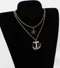 chaud nouvelle chaîne d'ancre de bateau de mode cargo marine collier chaîne de pull double couche bijoux coréens collier de mode classique délicat