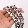 9/13/15mm Men's Fashion Cool Silver Stainless Steel Bling Curb Necklace Chain 8"-40" Top Quality