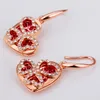 Classical 18K Rose Gold Plated Heart Women Drop Earrings Genuine Austrian Crystal Fashion Women Earrings Jewelry for Women