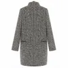 Weixinbuy 2016 Vintage Kvinnor Höst Vår Long Coat Parka Jacket Trench Wool Blends Lapel Outwear Zt1