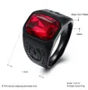 Men Ring Black Stainless Steel Big Statement Geometry Stone Finger Ring Male Men Hip Hop Party Jewelryc Size 7-10