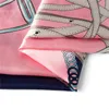 Nieuwe Twill Zijden Sjaal Vrouwen Euro Ketting Riem Print Kantoor Bandana Mode Zijden Foulard Zakdoek Vrouwelijke WrapsShawls 90 cm * 90 cm