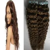 Bande dans les extensions de cheveux humains 100g 40 pièces extensions de cheveux de bande bouclée 18 "20" 22 "24" appliquer du ruban adhésif peau trame cheveux