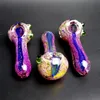 Glass Pipe Spoon for Smoking Colors Vary 3.9" Hand Made Pipes From Radiant Glass Dry Herb Lollipop Glass Spoon Pipes Hand-blown Bubbler 4.5 Inch Hand Pipe