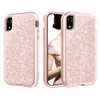 iPhone 11のケースの贅沢なGlitte Bling 3in1頑丈なハイブリッドアーマーディフェンダーケースiPhone XR XS MAX