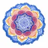 Mandala Plaj Havlusu Büyük Lotus Baskı Yoga Mat Yuvarlak Püskül Goblen Totem Battaniye Hippy Boho Masa Örtüsü 150cm / 59 ''