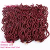 Crochet Goddess Locs Hair Extensions Faux Locs Curly 18inch half wave hald curl Crochet Braids Ombre Kanekalon Braiding Hair Bohem4721217