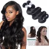 PRE PLUCKED FULL 360 frontala +2 buntar Brasilianskt jungfruligt hår med stängning 360 Front med buntar Bodywave Virgin Hair