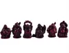 6 små buddha figurer feng shui harts rosewood