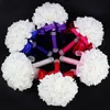 Bouquets De Mariage De Mariée Bouquet De Demoiselle D'honneur Avec Des Cristaux Fleurs De Rose Artificielles Pour La Fête De Mariage Accessoires313S