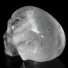 Hand carved Natural transparent crystal skull crystal gemstone human alien head for healing Reiki Halloween gifts329U