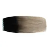 T1B / grijs 100g huid inslagband in extensions PU ombre haarverlenging essen blonde Braziliaanse menselijke haar ombre menselijke band haarextensies