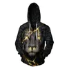 Halloween Spersonalizowany Druk Druk Kobiety Moda Lew Head Head Hooded Sweter Big Yards Baseball Jednolite Bluza Mężczyźni I Kobiety Oba Seks