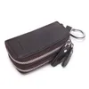 CONTACT'S Genuine Leather Car Key Wallets Fashion Key Holder Credit Card Housekeeper Keys Organizer Keychain Case Bag Key Pouch
