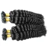 Brazilian deep curly Remy Real Human hair 200G Pre-Bonded Virgin Keratin U-Tip Hair Extension 10"-26" keratin stick tip hair extensions