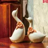 Amoureux des cygnes en céramique blanche décor à la maison artisanat décoration de la salle ornement en céramique figurines d'animaux en porcelaine décorations de mariage