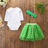 Jul Baby Kläder Tjejer Kläder Långärmad Romper Sequins Dot Skirt Dress Headband 3pcs Barn kostym Toddler Girls Clothes Set Outfits