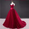 Simple élégant rouge foncé Vintage robe de mariée colorée taille Basque jupe en Tulle princesse gothique robes de mariée Couture sur mesure nouveau