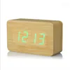 2018小さなかわいいLED木製デジタル時計デスパータドルサウンドコントロールUSB温度表示電子デスクトップテーブルクロック