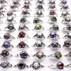 20 teile Vintage Stil Runde Bunte Kristall Ringe Großhandel Punk Böhmischen Ringe Für Frauen Modeschmuck