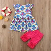 New Style Toddler Baby Girls Clothes Sleeveless Trolls Tutu Dress Top T-shirt + Pants 2PCS Outfits Girls Clothing