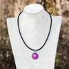 Mojo Fashion Sun Punk Style Round Mood Color Changing Stone Pendant Necklace for Womens Gift Jewelry MJ-SNK004