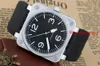 New Style Men's Automical Limited Edition Watch Bell AviationMen Sport Dive Watches Black Case BR01-92 Black Rubb289s