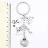 Nieuwe aankomst DIY Verwisselbare 18mm Snap Sieraden Drukknoop Sleutelhanger Verpleegster Hoed Sleutelhanger Tas Charm Sleutelhanger Verpleegster Geschenken