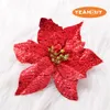 100 pz 13 CENTIMETRI 5.11 "4 COLORI Fiori Artificiali fiori di seta Natale poinsettia teste di fiori home festival decor