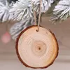 10Pcs Christmas Decoration Pendants Round Wooden Board Xmas Tree Drop Ornaments Diy Merry Christmas Decoration For Home Supplies