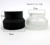 200 stuk 15g 30g 50g vorstroom glazen pot met zwarte deksels witte afdichting container cosmetische verpakking, 15 g glazen crème pot