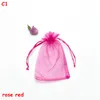 25 Colors Gift Wrap Organza Bags Jewelry Bag 7x9 9X12 10x15 13x18cm Wedding Party Decoration Drawable Bags Gift Pouches 100pcs/ lot