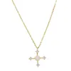 Collier croix pour femmes, design classique, bijoux à la mode, pendentif croix en diamant CZ OPAL, charme de haute qualité, bijoux magnifiques pour femmes