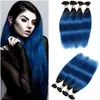 extensões de cabelo humano azul escuro