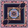 Lenços novo lenço de seda sarja mulheres espanha coroa impressão lenços quadrados moda xale envolve feminino foulard lenço bandana 100cm * 100cm