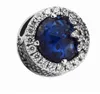Perles en argent sterling 925 breloque flocon de neige éblouissant bleu crépuscule convient aux bracelets pandora pour la fabrication de bijoux pour femmes