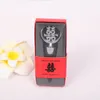 Hot Sell 300pcs "Double Happiness" Elegant Chrome Wine Bottle Stopper i Asian-Themed Presentförpackning Bröllop Favoriter