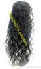 Preto americano 120g Cabelo Humano Kinky Ponytails extensões do cabelo para as mulheres encaracolado rabo de cavalo com cordão Clip On Pony Cauda 5 cores disponíveis