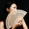 Sandalwood Cut Out Fans Wood Color Hand Folding Fan +Customized Engraves Names & Date Personalized Wedding Favor Gift