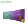 8ftx20ft Curve Shape Easy Fabric Aluminium Tube Display Banner Stand med utskrift, utställningsbås bärbar reklambakgrund