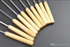 Stainless Steel Barbecue Skewers Wooden Wood Handle Metal Roasting Needle Outdoor Picnic BBQ Tools Forks T1I442