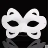 FAI DA TE Libro Bianco Unpainted Maschera Veneziana per Uomo Donna Farfalla Corno Bambini Carnival Face Regalo Natale Halloween Blank Version Pulp