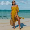 우아한 여름 해변 떨어져 어깨 맥시 드레스 여성 레드 섹시한 느슨한 휴가 Boho 긴 드레스 2018 단단한 느슨한 sundress vestidos